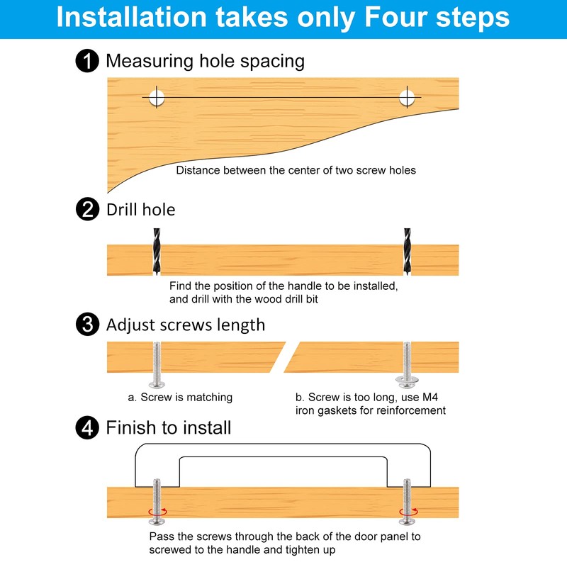 WEAVERBIRD 6 Pack Brushed Brass Cabinet Handles Kitchen Cabinet Pulls