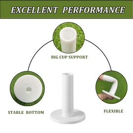 MAZEL Premium Rubber Golf Tees Pack of 6 - High Performance Rubber Tees for Driving Range & Indoor Outdoor Practice Mat (6 Pack 3 1/4"+1 Ball)