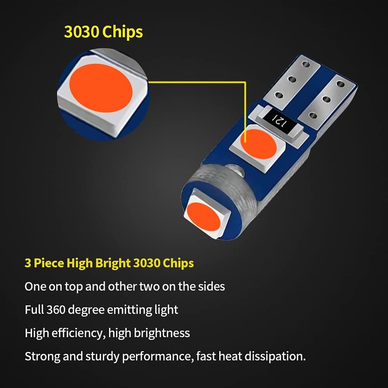 AUXLIGHT 20 Piece T5 LED Bulbs Dashboard Lights 3030 Chipsets