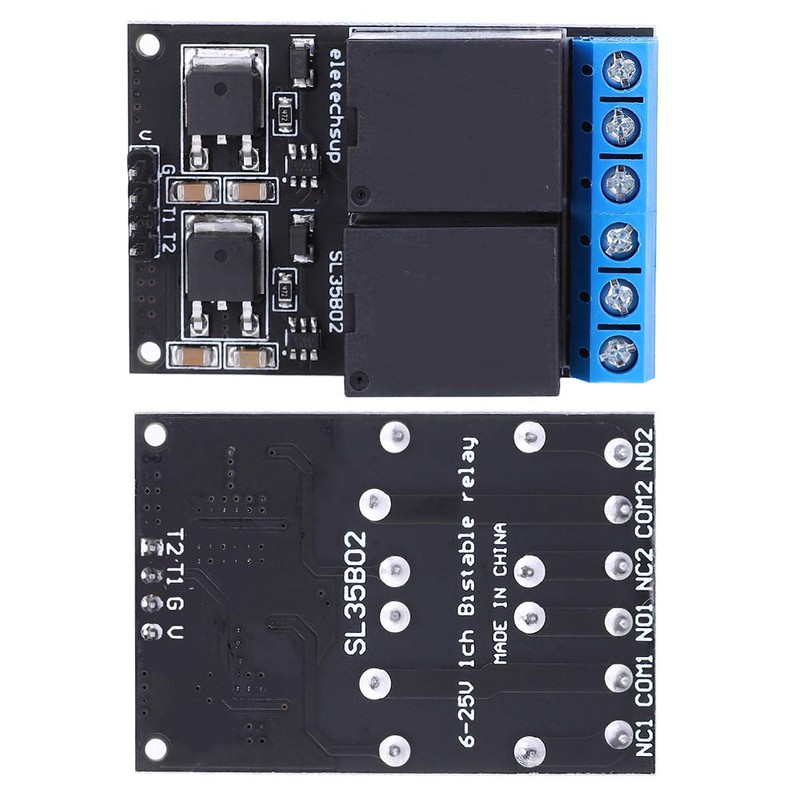 DC 12V 2-Channel Relay Module, Bistable Self-Locking Low Pulse Trigger