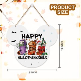 Happy Hallothanksmas Decor Thanksgiving Christmas Decorations for Home Fall Pumpkin Skull Head Horror Decor for Living Room 8 X 10 Inches(A5)