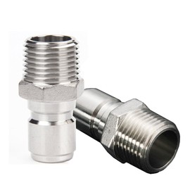 2 Pack Stainless Steel Male Quick Disconnect FPT 1/2" Home brew Fitting Connector HomeBrewing