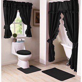 Madison Starlite Deluxe Swag Black Shower Curtain