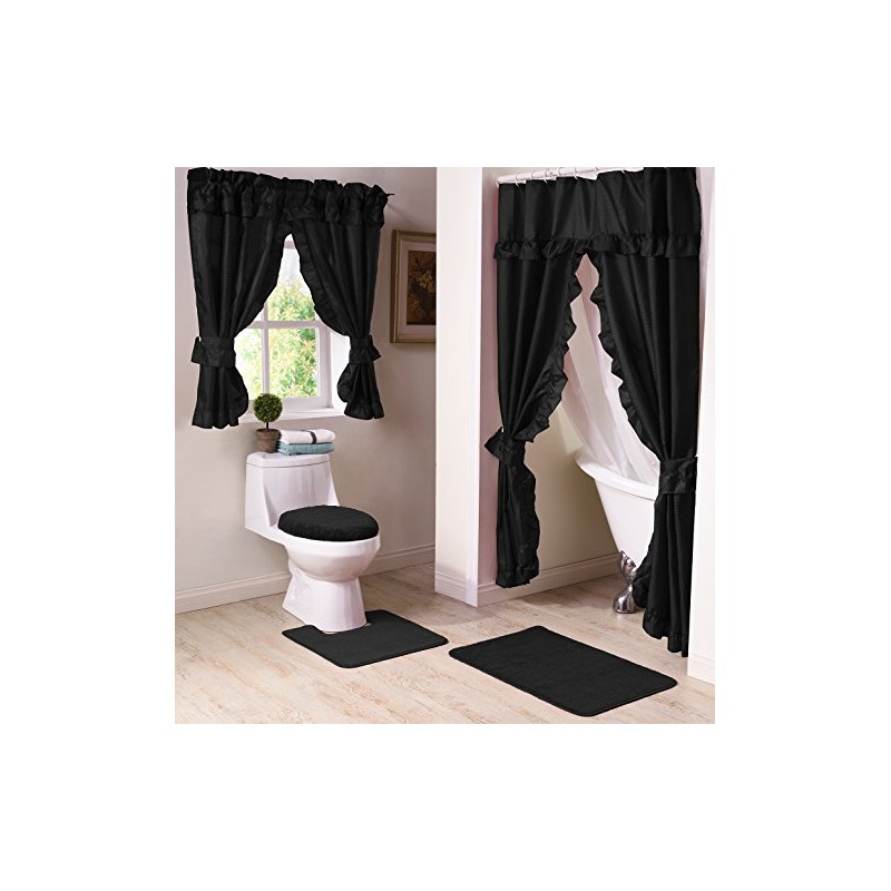 Madison Starlite Deluxe Swag Black Shower Curtain