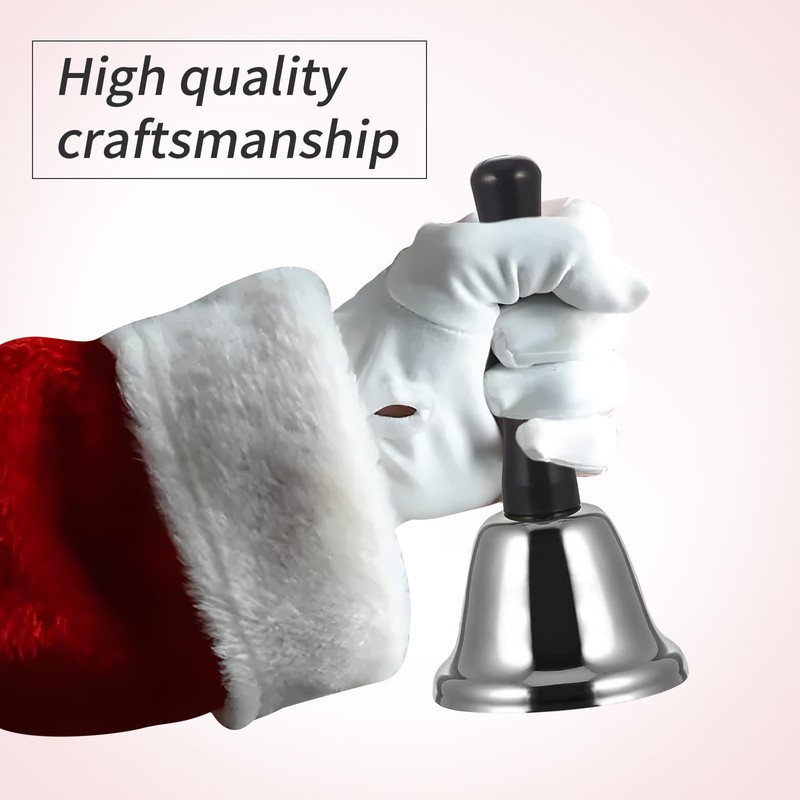 Santa Bell, Gold Table Bell, Santa Bell, Christmas Costume Accessory