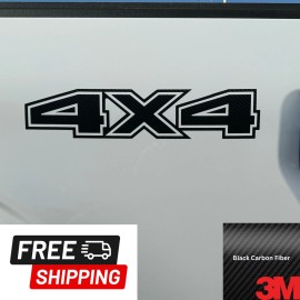 Unbranded Black Carbon Fiber 4x4 Bedside Decals for Ford F-150 / F-250