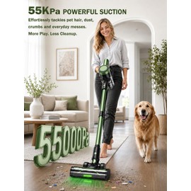 OUYFHK Cordless Vacuum Cleaner, 500W 55KPa 10-in-1 Self-Standing Stick Vacuum with Smart LED Display, Vacuum Cleaners for Home, Pet Hair, Carpet, Hard Floors and Car