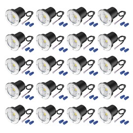 YIOVVOM 3W LED Low Voltage Landscape Lights Well Lights 12V-24V in Ground Lights IP67 Waterproof LED Landscape Lighting for Floor Driveway Deck Step Garden Lights Outdoor Set of 20 Cold White