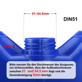 2 x Dosing Taps DIN51 - AH 23/51 HF Outlet Tap for 5L and 15L Canister with DIN 51 Thread Outside 54.8 mm Food Safe Pouring Tap Outlet Spout