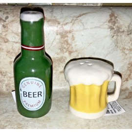 Cracker Barrel NEW Beer Bottle & Sudsy Mug Salt & Pepper Shakers