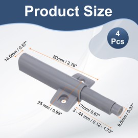 PATIKIL Magnetic Push Latch, 4 Pcs Push to Open Door Latch Cabinet Hardware Hidden Push Touch Latch Spring On Close Push Catches for Cabinet Drawer Kitchen Wardrobe Gray