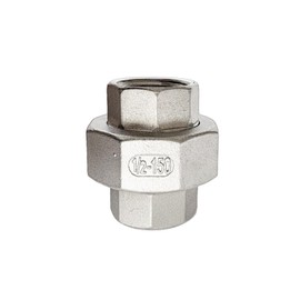 LOZOME 1/2" Union Pipe 304 Stainless Steel NPT Female Thread Union Joint Cast Pipe Fitting Pack of 2