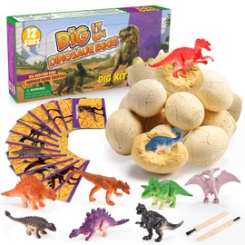 iKidiki Dinosaur Toys for Boys, 4 5 6 7 8 Year Old Boys Gifts Dinosaur Eggs for Kids Toys for 4-8 Year Old Boys Fossil Digging Kit for Kids Toys Age 4-8 Stocking Fillers for Boys