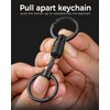 FEGVE Titanium Quick Release Keychain, Rotatable Pull Apart Key Chain,