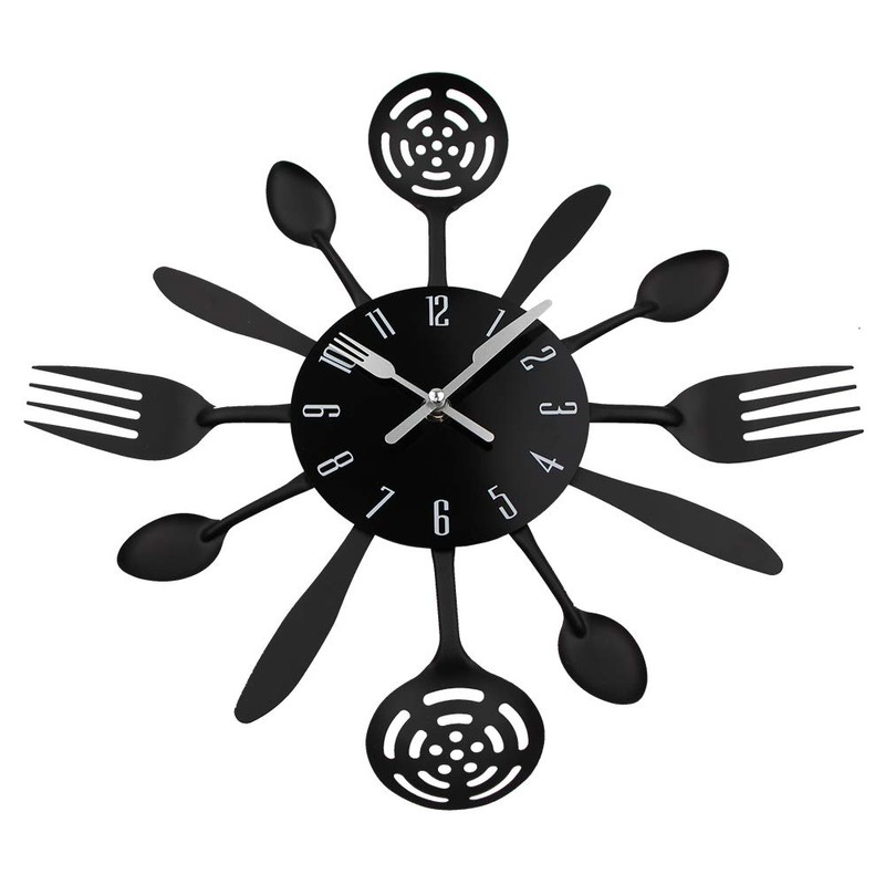 Timelike Kitchen Cutlery Wall Clock with Forks and Spoons for