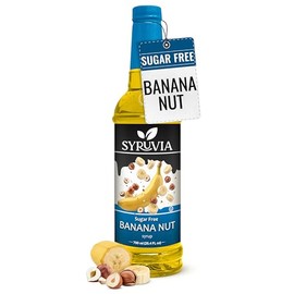 Syruvia Sugar Free Banana Nut Syrup, Flavored Syrup for Coffee, Fruit Drinks, Lemonades, and Desserts – 25.4 fl oz