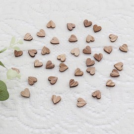 WANYIG Pack of 120 Wedding Decoration Wooden Hearts Table Decoration Wedding Wooden Hearts Table Decoration Christening Decoration Confetti Wooden Hearts for Crafts DIY Heart Confetti (12 mm)