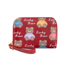 Haffukiry Women's Mini Wallet, Large Capacity, Holds 9 Cards, Easy to Use, Credit Card Case, Thin, Wallet, Small, Card Slot, Soft, Good Touch, red