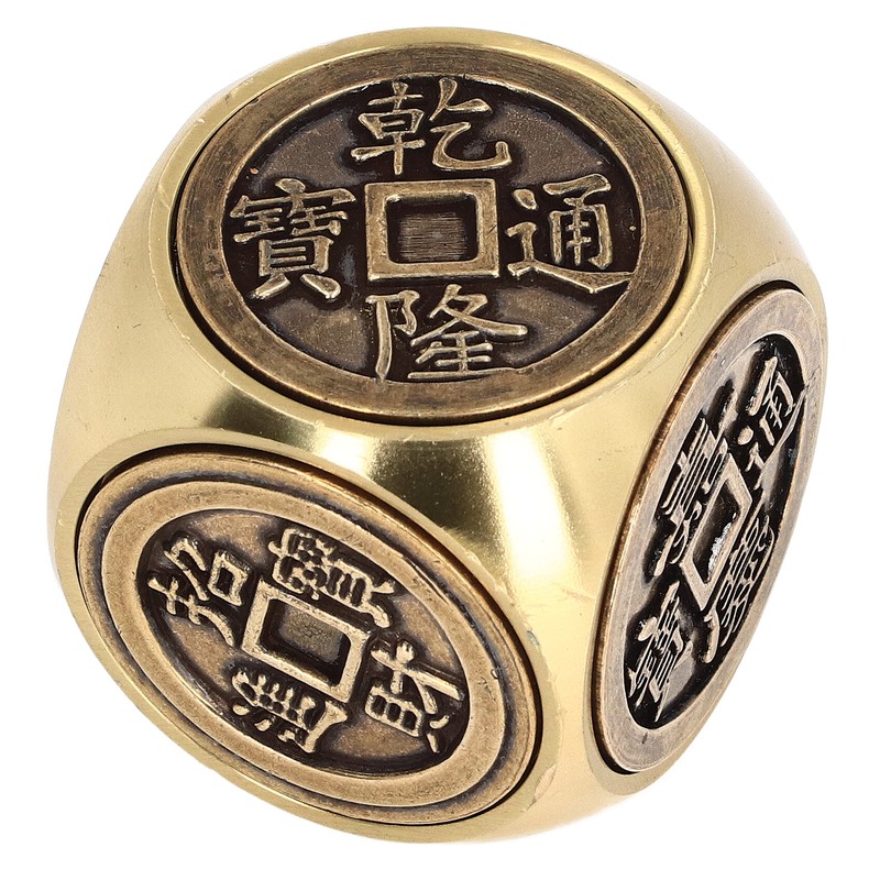 Metal Figertip Rotating Cube Embossed 6 Sided Anti Anxiety Stress