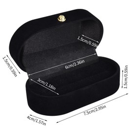 Velvet Jewellery Ring Box, Jewellery Box Women, Ring Jewellery Boxes, Grey Velvet Gift Box, Wedding Ring Box, Jewellery Box Girls, Jewellery Presentation Box for Marriage Proposal, Engagement (Black)