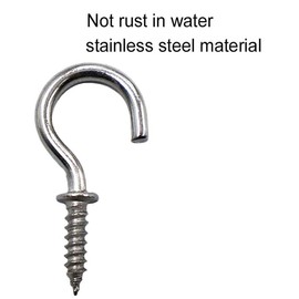 IDEALSV 100 Pcs (304) Stainless Steel Screw Hooks 5/8 Inch Small Hook Screw-in Light Hooks Outdoor and Indoor Hanging