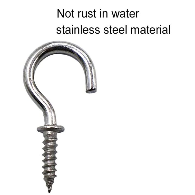 IDEALSV 100 Pcs (304) Stainless Steel Screw Hooks 5/8 Inch