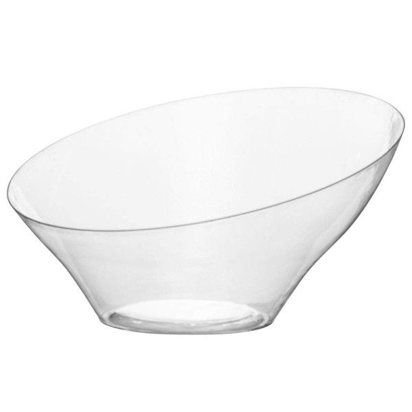Blue Sky Clear Angled Bowls, Large - 1 Count | Ideal for Appetizers, Desserts & Buffets, Stylish & Versatile Serving Dishes