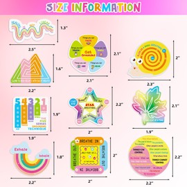 Anxiety Sensory Stickers 50PCS Colorful Calm Stickers Strips Anxiety Relief Calm Stickers Sensory Adhesives Strips for Kids Adults Teens Classroom Office Home