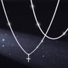 Flimire Silver Cross Necklace for Women 925 Sterling Silver Layered