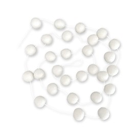 Red & Green Christmas Wool Felt Ball Garland by Sheep Farm Felt (White)