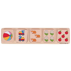 Bigjigs Toys Educational Wooden Chunky Lift and Match Puzzle (Numbers)
