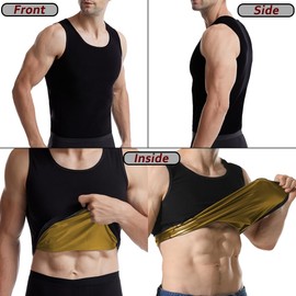 Everfion Sauna Vest for Men Waist Trainer, Sleeveless Mens Sauna Suit Shirt Compression Tank