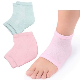 BEATONJAPAN Heel Socks, Moisturizing, Exfoliating Removal, Smooth, Heel Care, Socks, Cracking, Exfoliating Care, Heel Supporter (Pink/Green)
