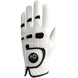 Men's Golf Gloves, Set of 2, Combination of Natural Leather and Synthetic Leather, Soft, Stretchy, Breathable, Abrasion Resistant, Slip Resistant, Rain, Sweat Resistant, All Weather Model with Golf