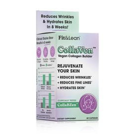 Fit & Lean CollaVen Vegan Collagen Builder, vegano, colágeno de origen vegetal con vitamina C, 60 cápsulas veganas