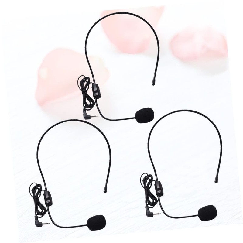 CORHAD 3pcs Head-Mounted Microphone for Voice Amplification Lightweight Wired Microphone