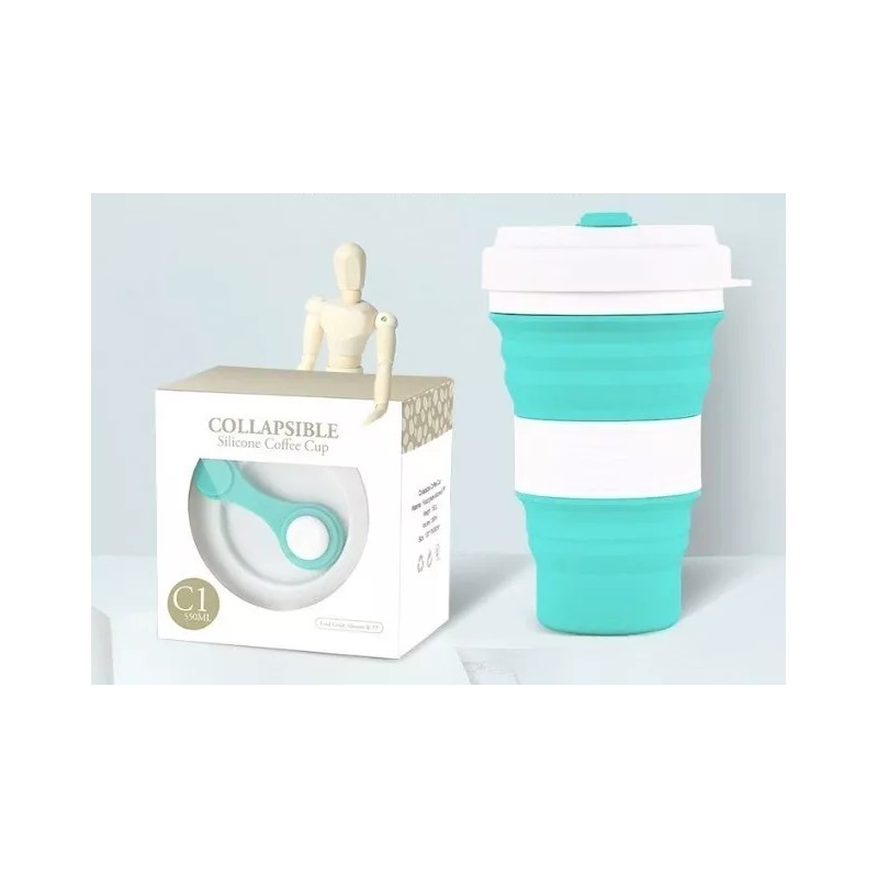 CL Vaso De De Silicon Plegable Con Manga Portatil Fold