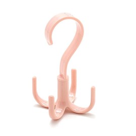 ZAAWUUT Rotating Storage Organiser, Set of 4, Punch Free Closet Hanger for Home, Dorm, Apartment (Pink)