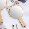 Dzrige Cat Handheld Mirror Cat Ear Makeup Mirror Cute Cat
