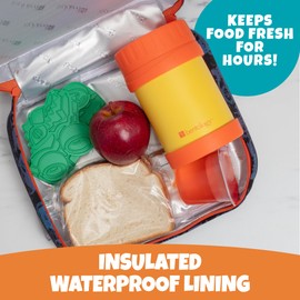 Bentology Lunch Box for Boys - Kids Insulated, Durable Lunchbox Tote Bag Fits Bento Boxes, Containers, Jars & Bottles, Reusable Back to School Lunch Sleeve Keeps Food Hotter or Colder Longer- Sports