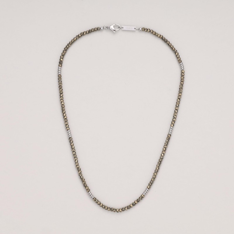 GAVU Men's Surfer Necklace with Faceted Natural Stone Beads Lucky