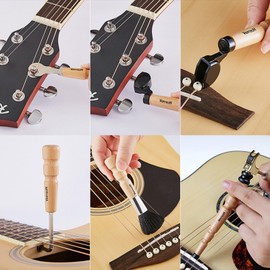 Aestivate Guitar Repair Tool Kit, 10mm Wrench, 4mm Allen Rrench, Cleaning Brush, Guitar Hammer, Guitar String Winder Instrument Maintenance Set with Storage Bag (6pcs Multi-Guitar Repair Tools)