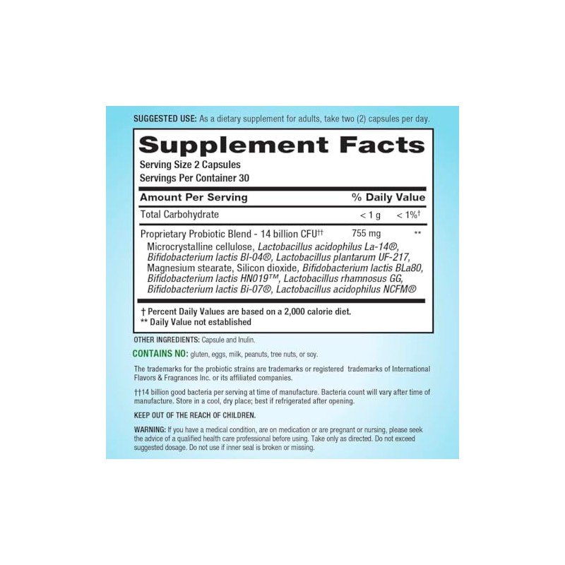 Nutrition Now Pro-Biotic Acidophilus for Life Capsules, 60 Count Para