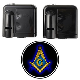 Qkxmpypl Masonic Freemason Logo Car Door Lights, Freemasonry Wireless Welcome Courtesy Door LED Light, Infrared Sensor Ghost Shadow Projector Light