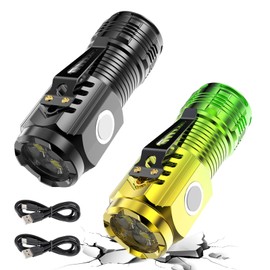 2 PCS Three-Eyed Monster Mini Flashlight,Portable Mini Flashlight,Ultra Bright Portable Small LED Flashlight,Pocket Flashlight,High Lumens Waterproof Portable Pocket Torch for Outdoor Hiking Camping