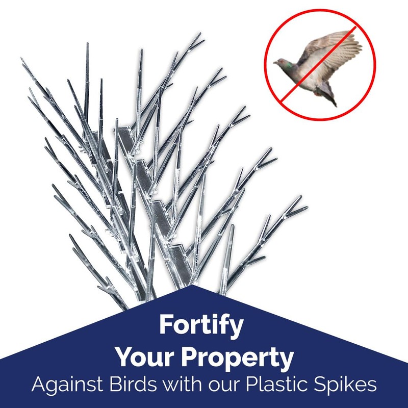 Bird-X Plastic Spikes Kit, Narrow Bird Spikes for Pigeons and
