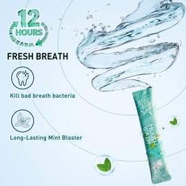 Mouthwash Travel Size - Portable Packets to Go, Alcohol & Fluoride Free Fresh Mint Mouthwash Strips for Superior Oral Hygiene,Disposable Packs (Pack of 20)