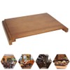 Ornament Base Pine Wood Exquisite Carving Holder Support Craft Desktop
