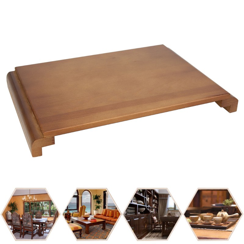Ornament Base Pine Wood Exquisite Carving Holder Support Craft Desktop