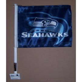 NEW "  SEATTLE SEAHAWKS  " RICO CAR WINDOW DOUBLE IMAGE FLAG